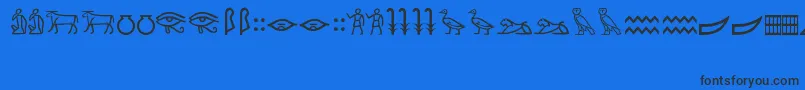 フォントMeroiticHieroglyphics – 黒い文字の青い背景