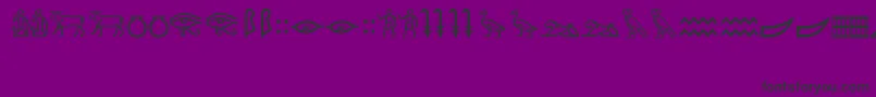 MeroiticHieroglyphics-fontti – mustat fontit violetilla taustalla