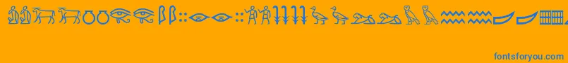 MeroiticHieroglyphics Font – Blue Fonts on Orange Background