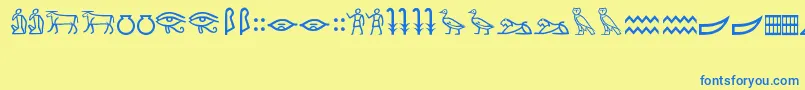 MeroiticHieroglyphics Font – Blue Fonts on Yellow Background