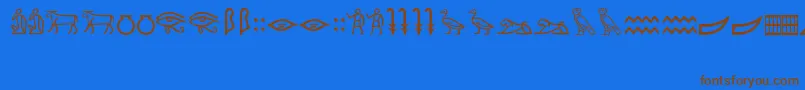 MeroiticHieroglyphics Font – Brown Fonts on Blue Background