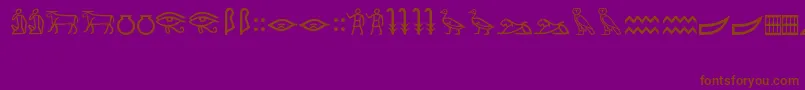 Czcionka MeroiticHieroglyphics – brązowe czcionki na fioletowym tle