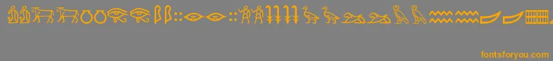 MeroiticHieroglyphics Font – Orange Fonts on Gray Background