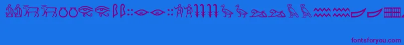 MeroiticHieroglyphics Font – Purple Fonts on Blue Background