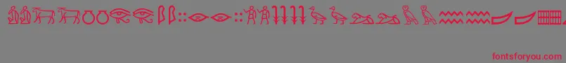MeroiticHieroglyphics Font – Red Fonts on Gray Background