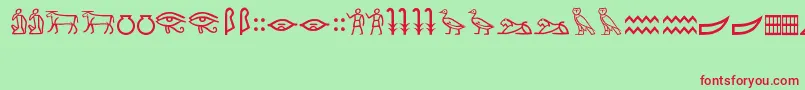 MeroiticHieroglyphics Font – Red Fonts on Green Background