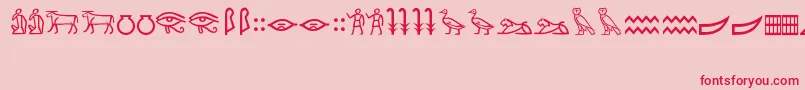 MeroiticHieroglyphics Font – Red Fonts on Pink Background