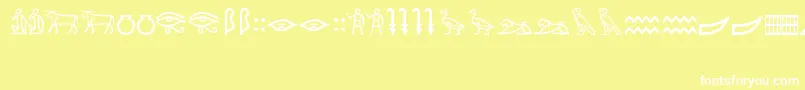 フォントMeroiticHieroglyphics – 黄色い背景に白い文字