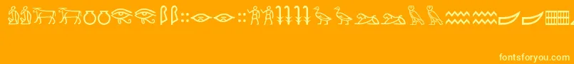 MeroiticHieroglyphics Font – Yellow Fonts on Orange Background