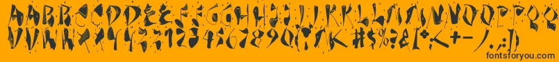 Dekonitials Font – Black Fonts on Orange Background