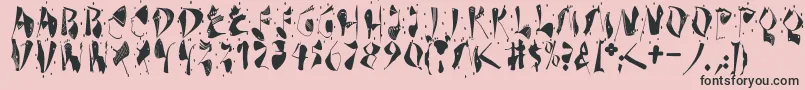 フォントDekonitials – ピンクの背景に黒い文字