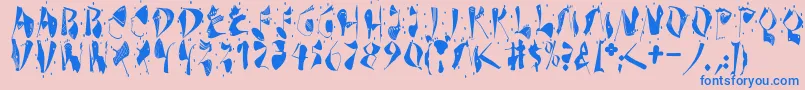 Dekonitials-fontti – siniset fontit vaaleanpunaisella taustalla