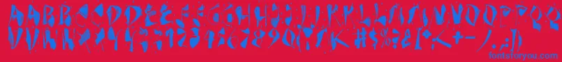 Шрифт Dekonitials – синие шрифты на красном фоне