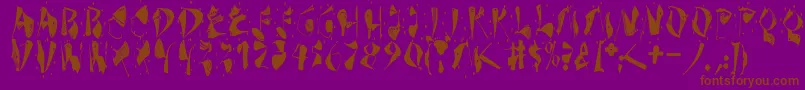 Dekonitials-Schriftart – Braune Schriften auf violettem Hintergrund