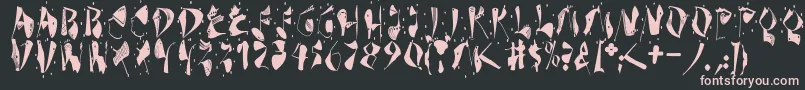 Dekonitials-fontti – vaaleanpunaiset fontit mustalla taustalla