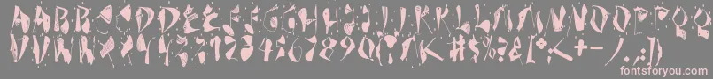 Dekonitials-fontti – vaaleanpunaiset fontit harmaalla taustalla