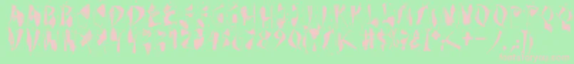 Dekonitials-fontti – vaaleanpunaiset fontit vihreällä taustalla