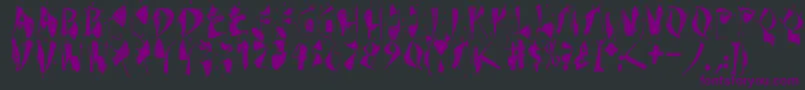 フォントDekonitials – 黒い背景に紫のフォント