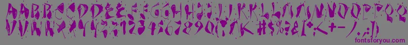 フォントDekonitials – 紫色のフォント、灰色の背景