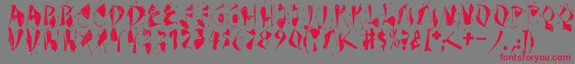 Dekonitials-Schriftart – Rote Schriften auf grauem Hintergrund