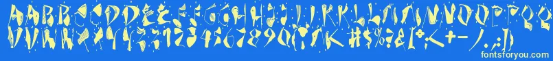 Czcionka Dekonitials – żółte czcionki na niebieskim tle