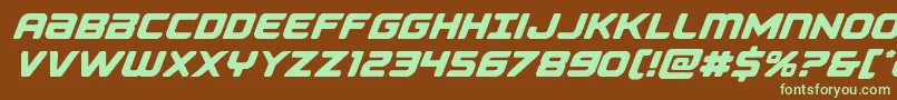 Falconpunch-fontti – vihreät fontit ruskealla taustalla
