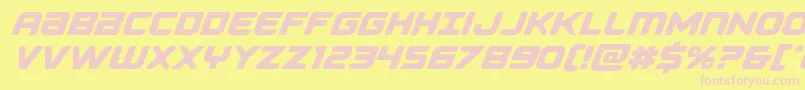 Falconpunch-fontti – vaaleanpunaiset fontit keltaisella taustalla