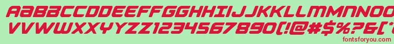 Fonte Falconpunch – fontes vermelhas em um fundo verde