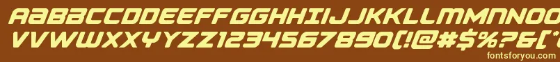 Falconpunch-fontti – keltaiset fontit ruskealla taustalla