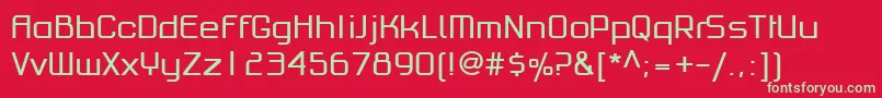 フォントPfhaussquareproRegular – 赤い背景に緑の文字