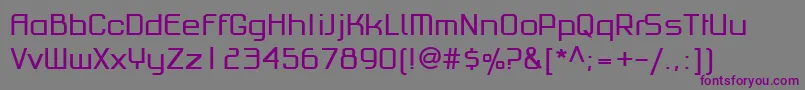 フォントPfhaussquareproRegular – 紫色のフォント、灰色の背景