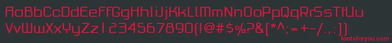 フォントPfhaussquareproRegular – 黒い背景に赤い文字