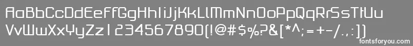 フォントPfhaussquareproRegular – 灰色の背景に白い文字