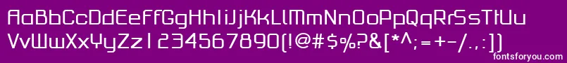 フォントPfhaussquareproRegular – 紫の背景に白い文字