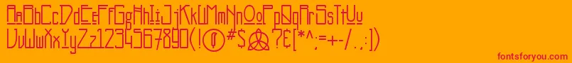 Fonte Newdeli – fontes vermelhas em um fundo laranja