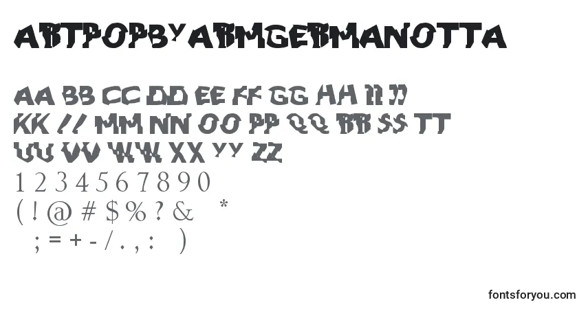 Шрифт ArtpopByarmgermanotta – алфавит, цифры, специальные символы