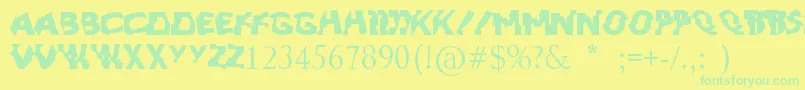 ArtpopByarmgermanotta Font – Green Fonts on Yellow Background