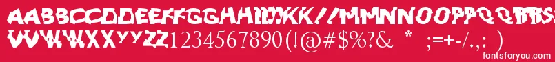 Шрифт ArtpopByarmgermanotta – белые шрифты на красном фоне