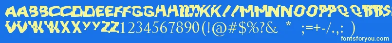 Czcionka ArtpopByarmgermanotta – żółte czcionki na niebieskim tle