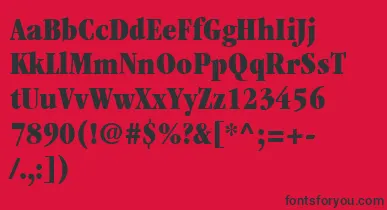 ItcGaramondLtUltraCondensed font – Black Fonts On Red Background