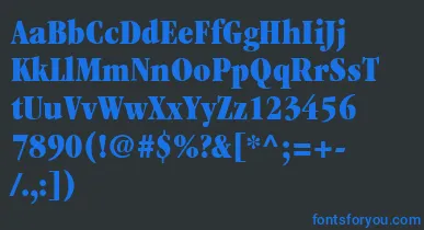 ItcGaramondLtUltraCondensed font – Blue Fonts On Black Background