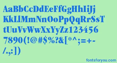 ItcGaramondLtUltraCondensed font – Blue Fonts On Green Background