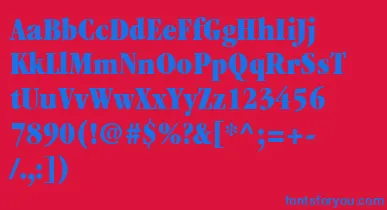 ItcGaramondLtUltraCondensed font – Blue Fonts On Red Background