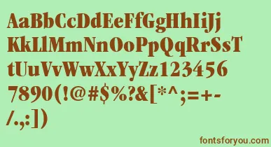 ItcGaramondLtUltraCondensed font – Brown Fonts On Green Background
