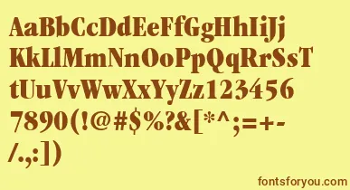 ItcGaramondLtUltraCondensed font – Brown Fonts On Yellow Background