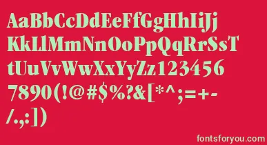 ItcGaramondLtUltraCondensed font – Green Fonts On Red Background