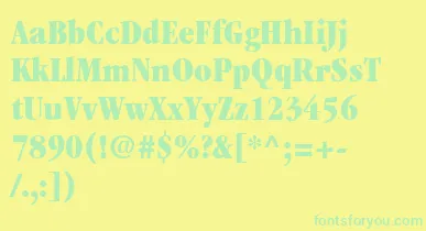 ItcGaramondLtUltraCondensed font – Green Fonts On Yellow Background
