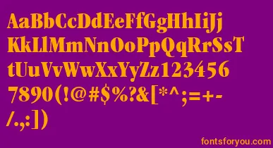 ItcGaramondLtUltraCondensed font – Orange Fonts On Purple Background