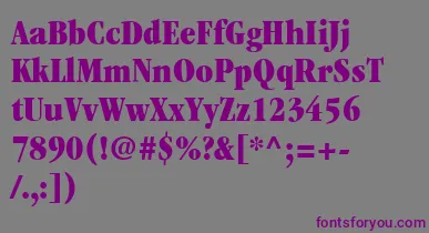 ItcGaramondLtUltraCondensed font – Purple Fonts On Gray Background