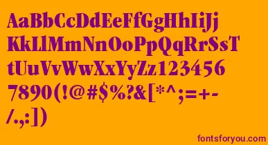 ItcGaramondLtUltraCondensed font – Purple Fonts On Orange Background